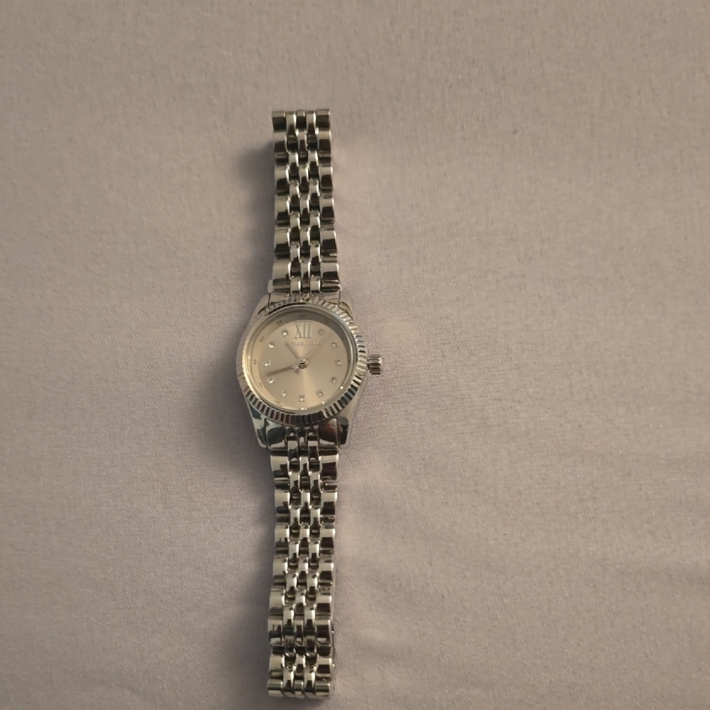 Michael Kors Silver Stainless Steel Watch With Swarovski Crystals